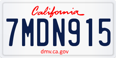 CA license plate 7MDN915