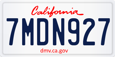 CA license plate 7MDN927