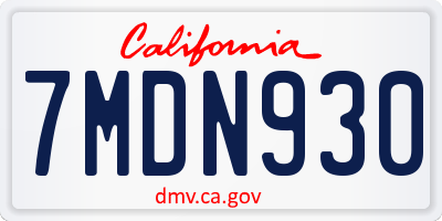 CA license plate 7MDN930