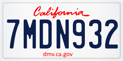 CA license plate 7MDN932