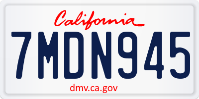 CA license plate 7MDN945