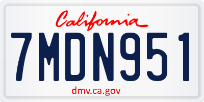 CA license plate 7MDN951
