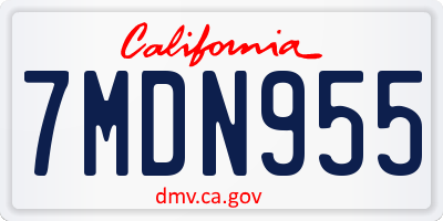 CA license plate 7MDN955