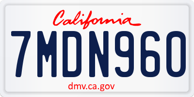 CA license plate 7MDN960