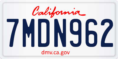 CA license plate 7MDN962