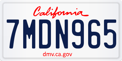 CA license plate 7MDN965
