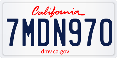 CA license plate 7MDN970