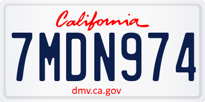 CA license plate 7MDN974