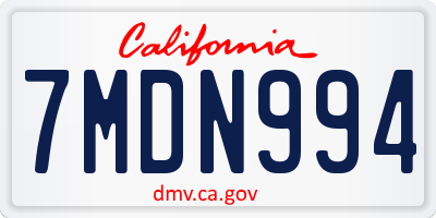 CA license plate 7MDN994