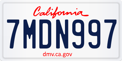 CA license plate 7MDN997