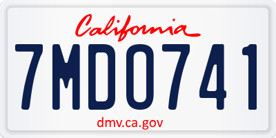 CA license plate 7MDO741