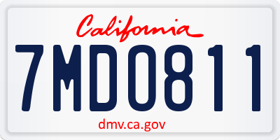 CA license plate 7MDO811