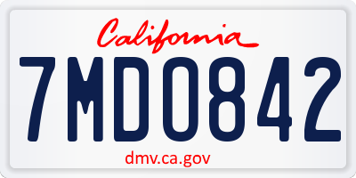 CA license plate 7MDO842