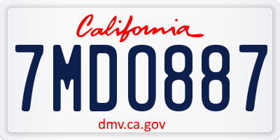 CA license plate 7MDO887