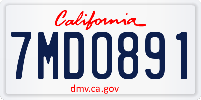 CA license plate 7MDO891