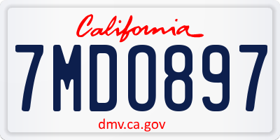 CA license plate 7MDO897