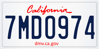 CA license plate 7MDO974