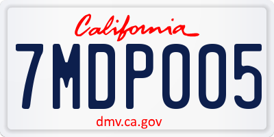 CA license plate 7MDP005