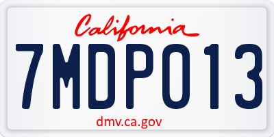 CA license plate 7MDP013