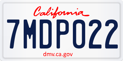 CA license plate 7MDP022