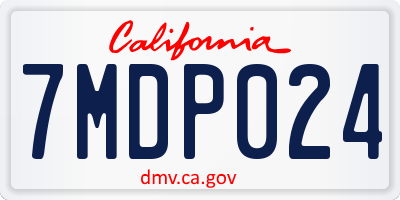 CA license plate 7MDP024