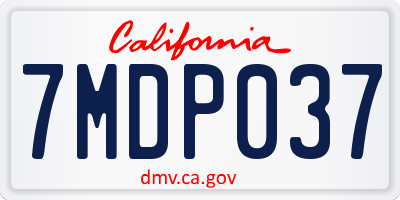 CA license plate 7MDP037
