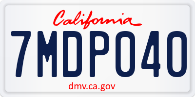 CA license plate 7MDP040
