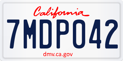 CA license plate 7MDP042