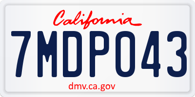 CA license plate 7MDP043