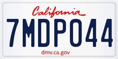 CA license plate 7MDP044