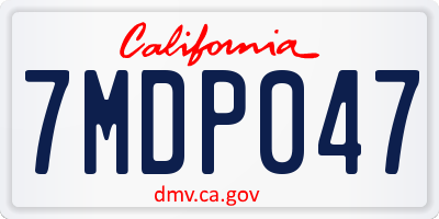 CA license plate 7MDP047