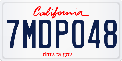 CA license plate 7MDP048