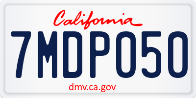 CA license plate 7MDP050
