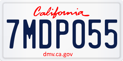 CA license plate 7MDP055