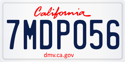 CA license plate 7MDP056