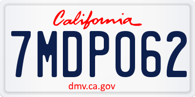 CA license plate 7MDP062
