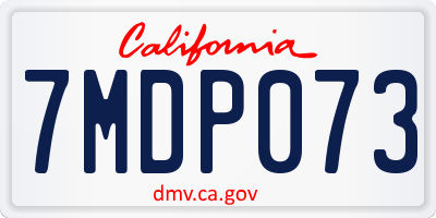 CA license plate 7MDP073