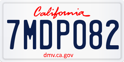 CA license plate 7MDP082
