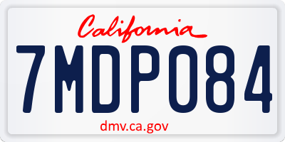 CA license plate 7MDP084
