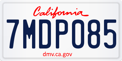 CA license plate 7MDP085