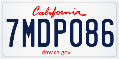 CA license plate 7MDP086