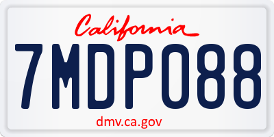CA license plate 7MDP088