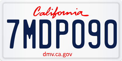 CA license plate 7MDP090