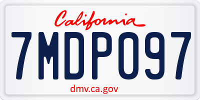 CA license plate 7MDP097