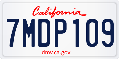 CA license plate 7MDP109