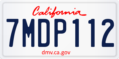 CA license plate 7MDP112