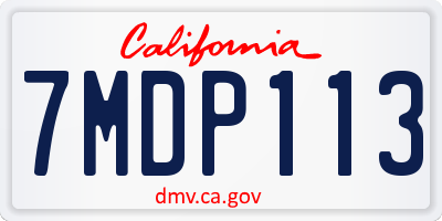 CA license plate 7MDP113