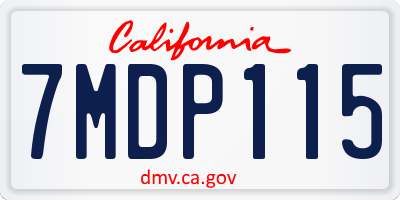 CA license plate 7MDP115