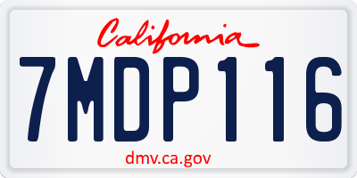 CA license plate 7MDP116