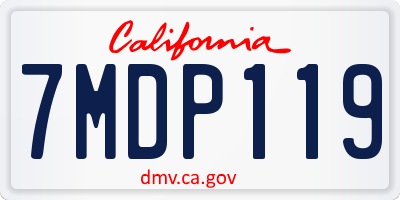CA license plate 7MDP119